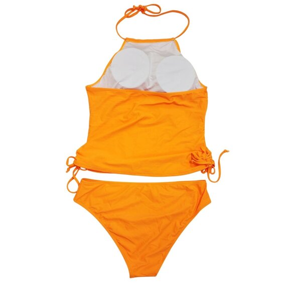 Orange Tankini Swimsuit Set  Halter Top & Bottoms  Size L  Beachsissi   Swimwear - Picture 4 of 5
